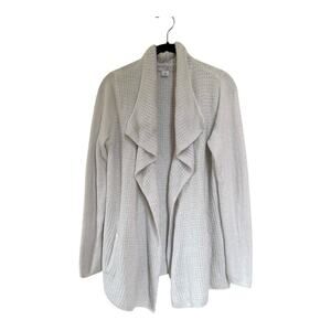 Barefoot Dreams Cozychic Coastal Cardigan in White Size S